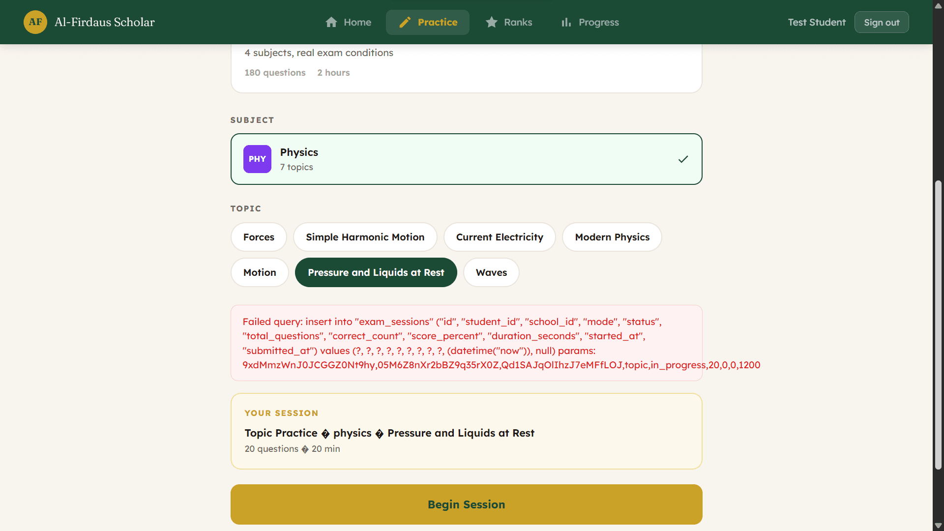 Alfirdaus JAMB Forge Version 1 structured question practice interface
